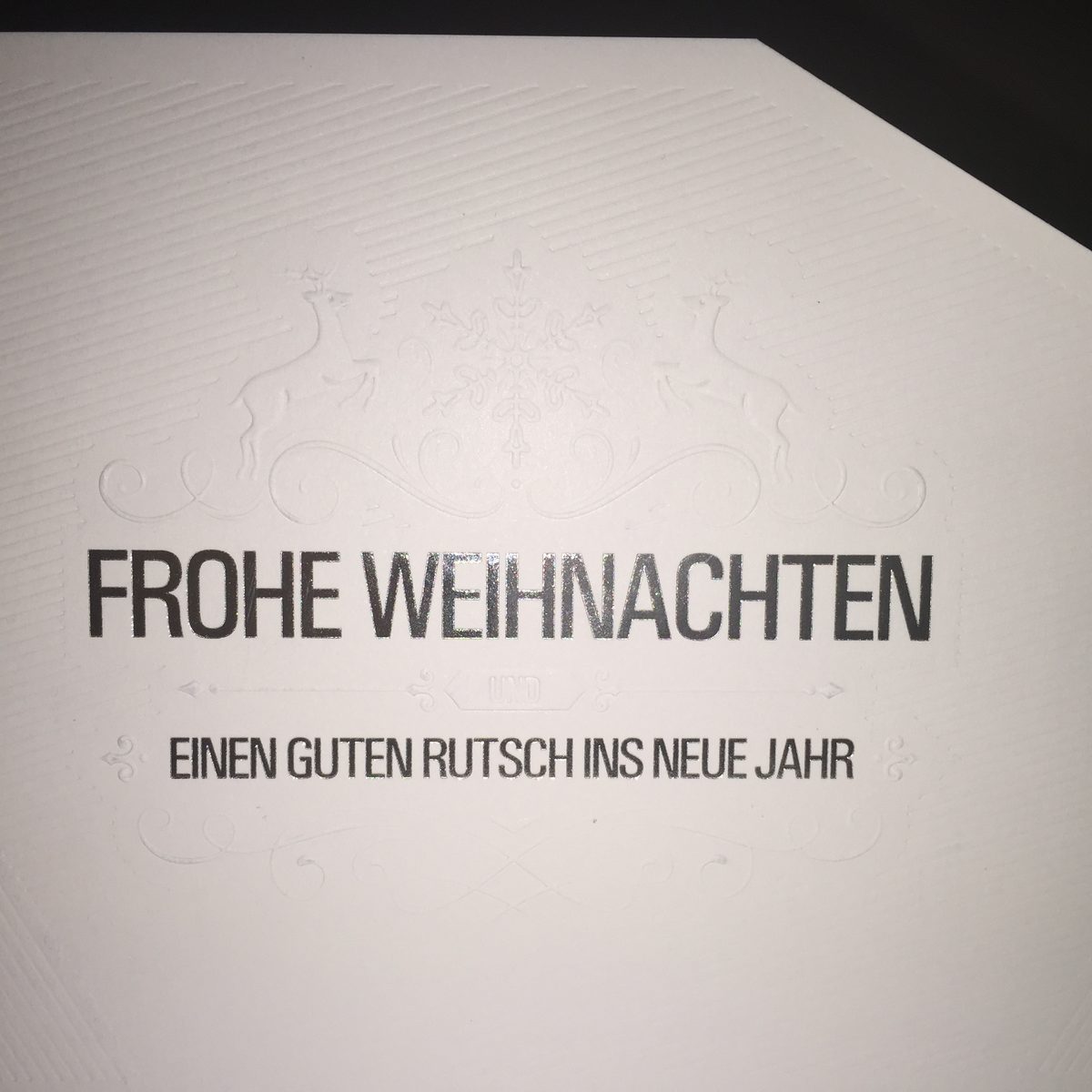 Weihnachtskarte mit Blindprägung